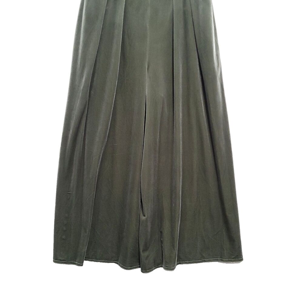 Velvet Flutter Sleeve Jumpsuit After Six 16 R Sage Green V Neck Wide Leg Event - Picture 5 of 13